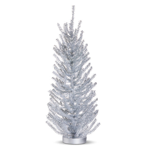 Raz Imports 2023 Holiday Cheers 24.5" Silver Tinsel Tree