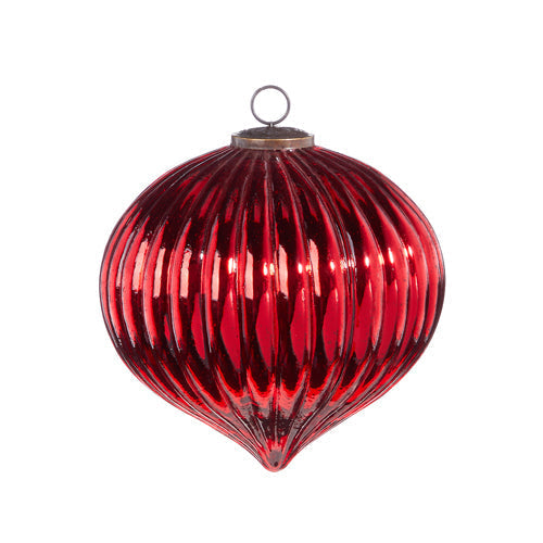 Raz Imports 2023 O Tannenbaum 8" Red Ribbed Ornament