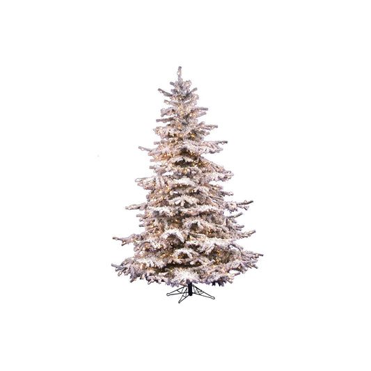 Vickerman 6.5' Flocked Sierra Fir Artificial Christmas Tree, Clear Lights