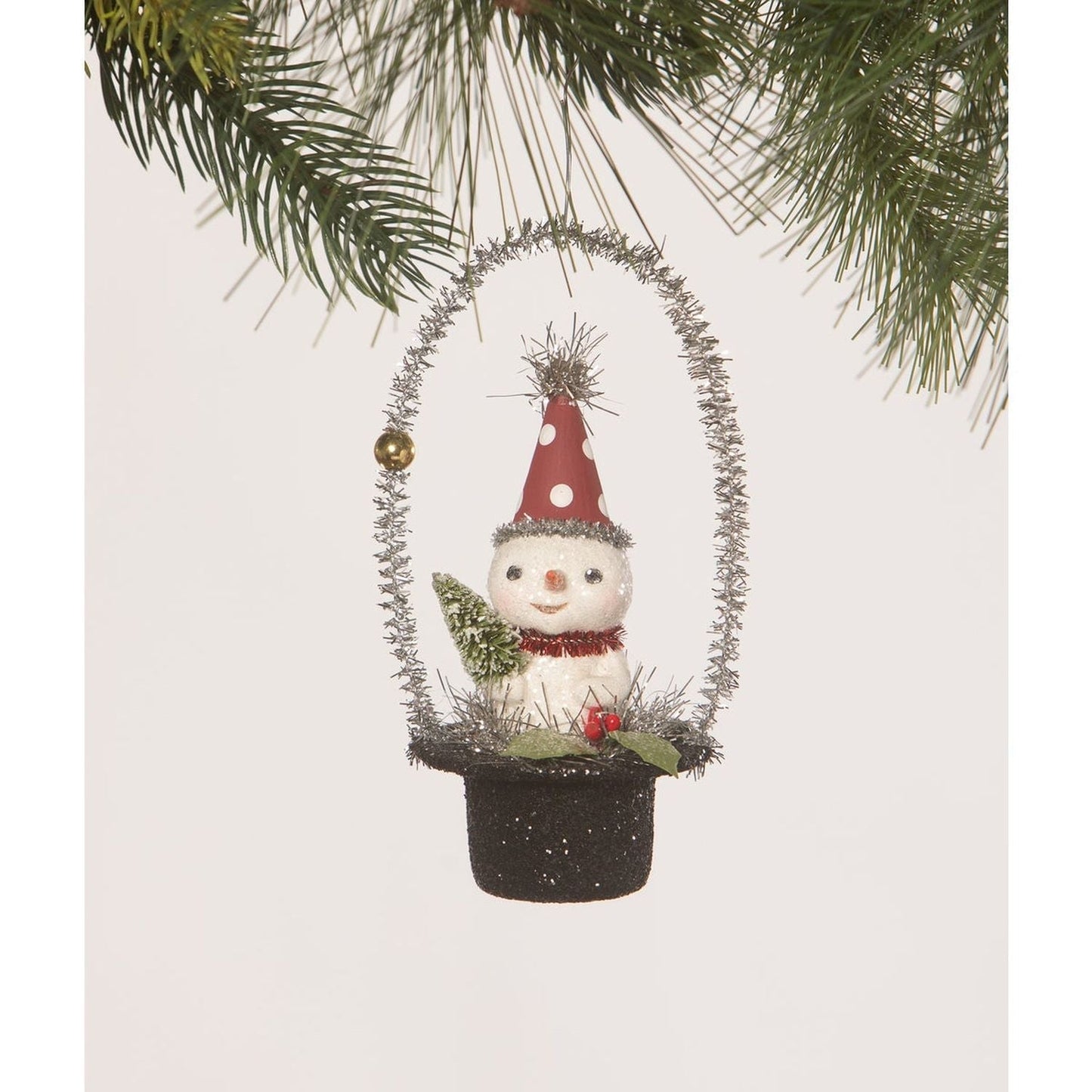 Bethany Lowe Snowman In Top Hat Ornament