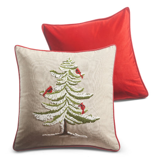 Raz Imports 2023 O Tannenbaum 18" Cardinal Pillow