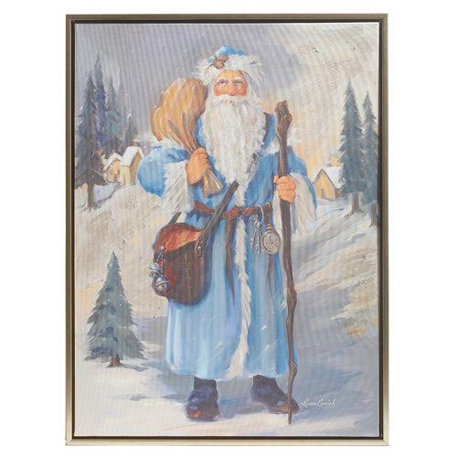 Raz 2023 Celebrate The Season 23.5" Old World Santa Textured Framed Wall Art