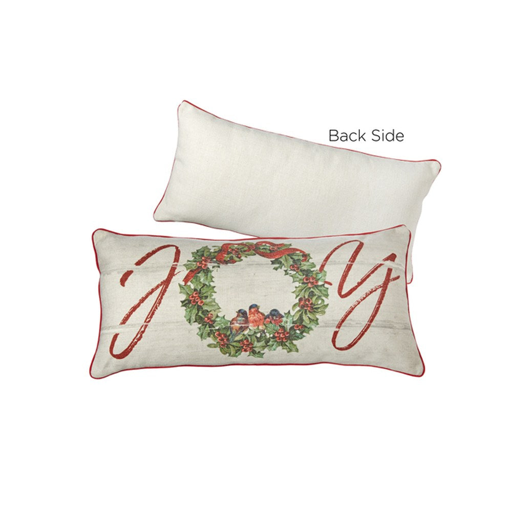 Raz Imports 2021 Yuletide Birds 21.75-inch Joy Lumbar Pillow