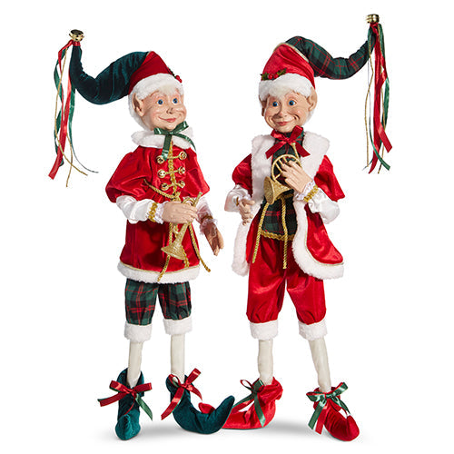 Raz Imports 2023 Classic Carols 30" Posable Elf, Asst of 2