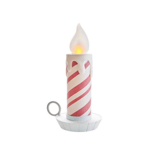 Raz Imports 2021 17.5-inch Battery Operated Peppermint Stripe Candle
