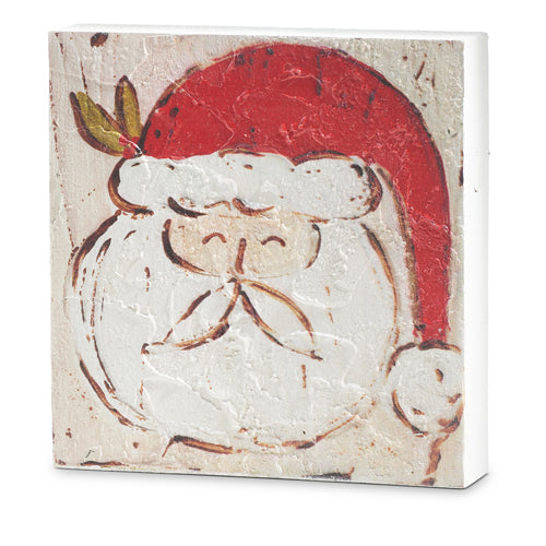 Raz Imports 2023 Heartfelt Holiday 8" Santa Face Wood Block