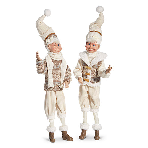 Raz Imports 2023 Natural Noel 16" Posable Elf, Asst of 2