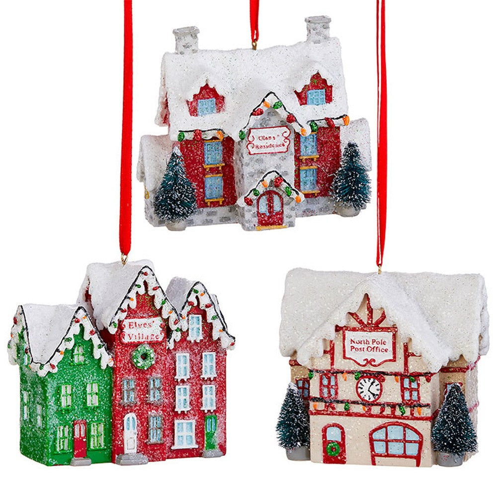 Raz Imports 2020 4-Inch North Pole Village Ornament, Assortment of 3