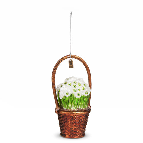 Raz Imports Eric Cortina 2023 5.5" Basket Of Paperwhites Ornament