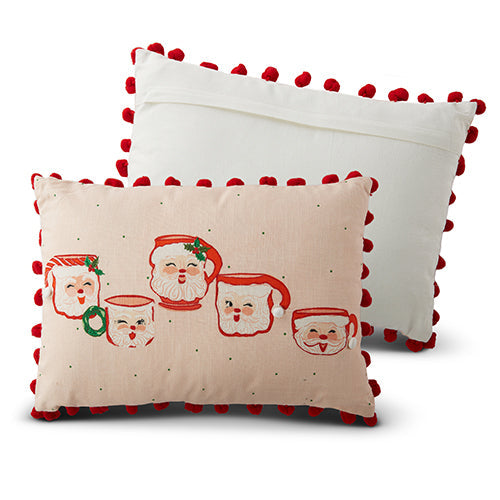 Raz Imports 2023 Jingle & Cocoa 20" Santa Mug Lumbar Pillow