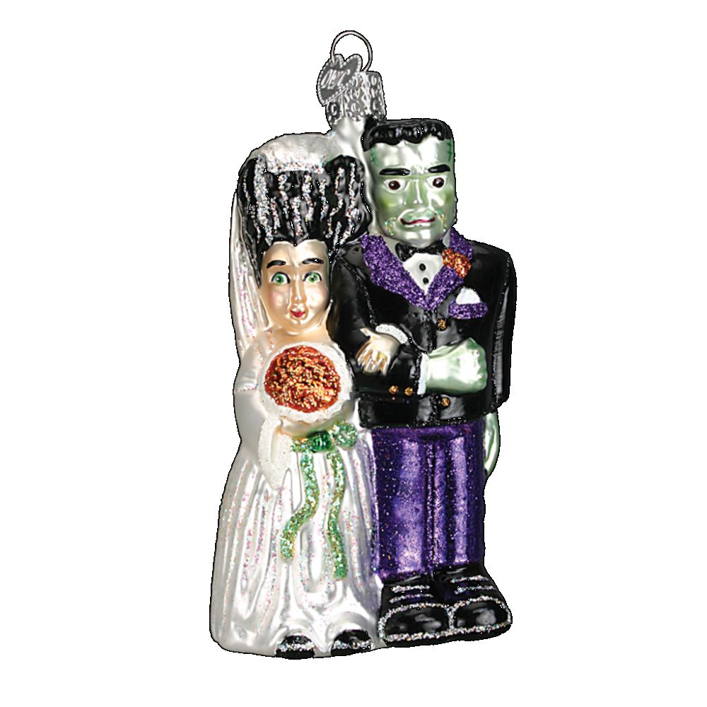 Old World Christmas Frankenstein & Bride Ornament