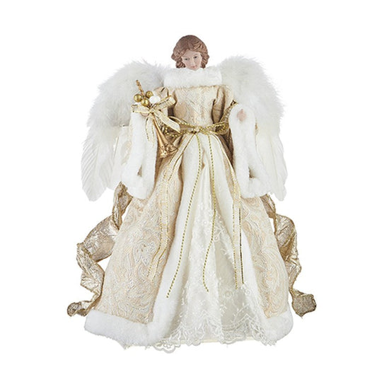 Raz Imports 2022 Holiday In Provence 16" Lacy Skirt Angel Tree Topper