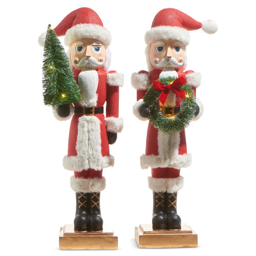 Raz Imports 2023 Jingle & Cocoa 24" Lighted Santa Nutcracker, Asst of 2