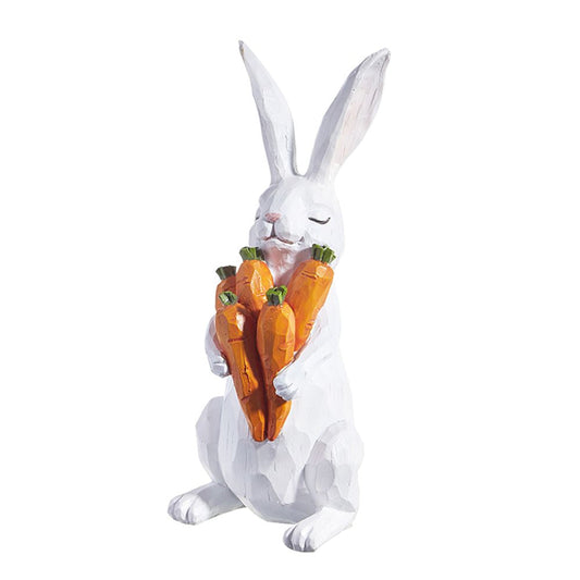 Raz Imports 2023 The Meadow 11.5" Bunny Holding Carrot Bundle.
