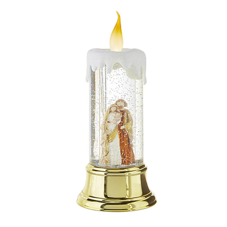 Raz Imports 2022 10.25" Holy Family Lighted Swirling Glitter Water Candle