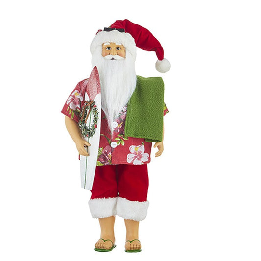 Raz Imports 2022 Destination Christmas 18.5" Hawaiian Vacation Santa.