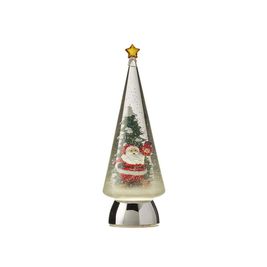 Raz Imports 2021 12-inch Santa Lighted Tree with Swirling Glitter