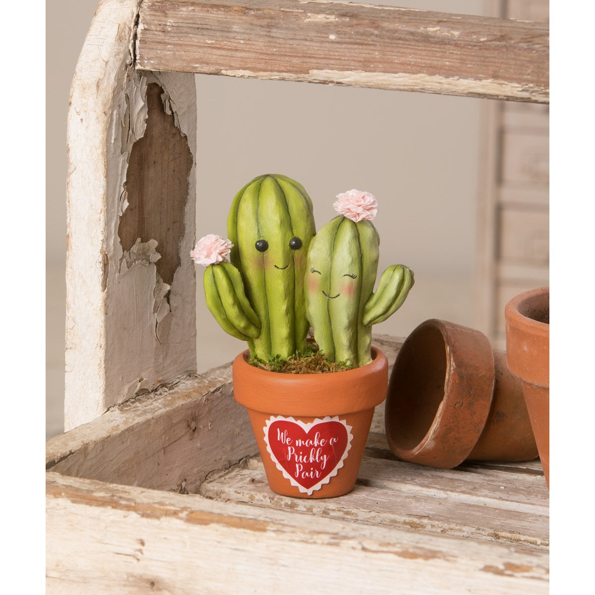 Bethany Lowe 2022 Valentine Prickly Pair Cacti