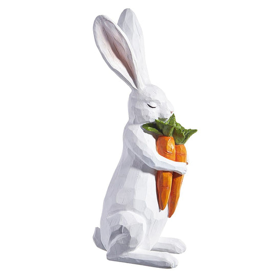 Raz Imports 2023 The Meadow 17.5" Bunny Holding Carrot Bundle.