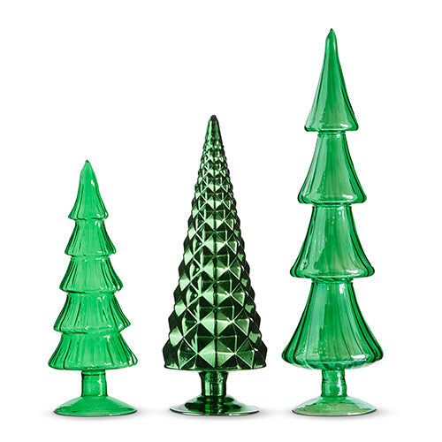 Raz Imports 2023 Charming Holiday 15" Green Trees, Set of 3