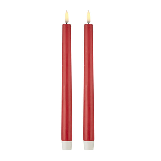 Raz Imports Uyuni Candles 1" X 11" Red Taper Candle, Set of 2.