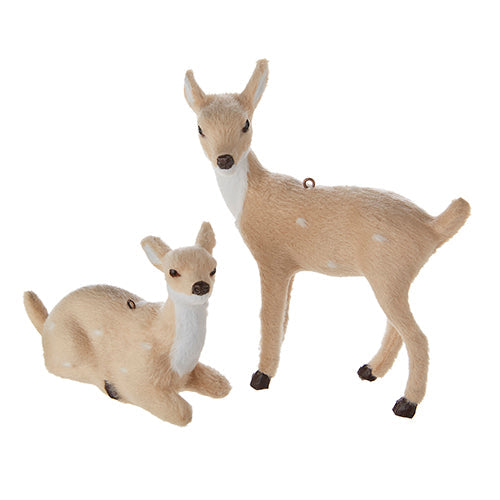 Raz Imports Natural Noel 5.25" Deer Ornaments, Set of 2