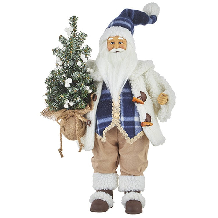 Raz Imports 2022 Cozy Christmas 18" Cozy Plaid Santa