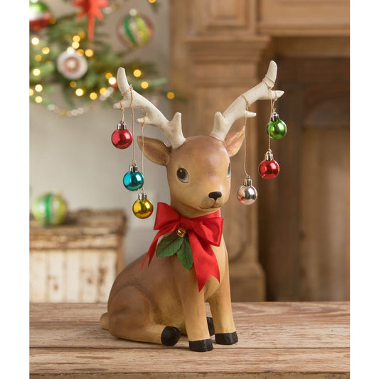 Bethany Lowe Ornamental Reindeer Paper Mache Figurine