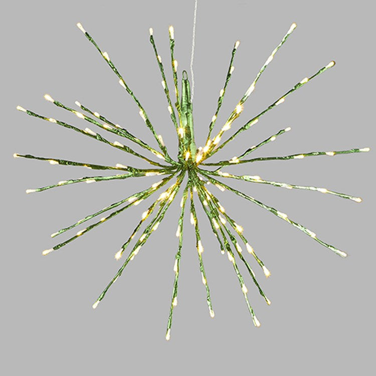 Raz Imports 2022 Lights Green Starburst Lights W/ Warm White Led Lights