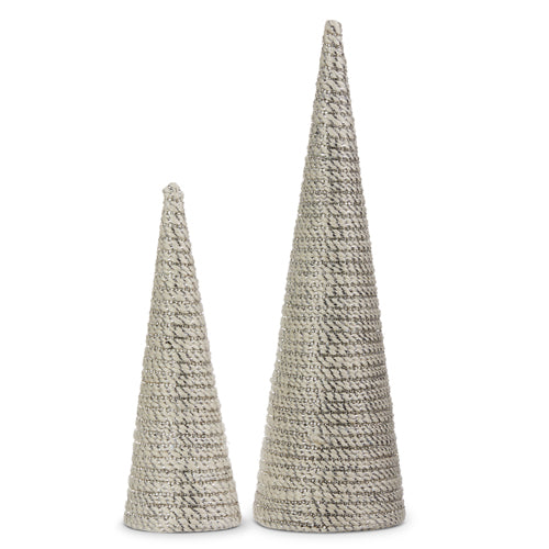 Raz Imports 2023 Winter Frost 19" Jeweled Cone Trees, Set of 2