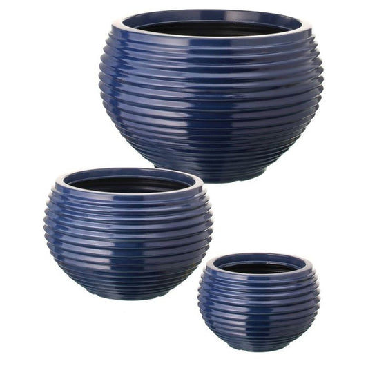 Regency International Resin 'Ceramic' Spiral Bowl Planter 9-14", Set Of 3