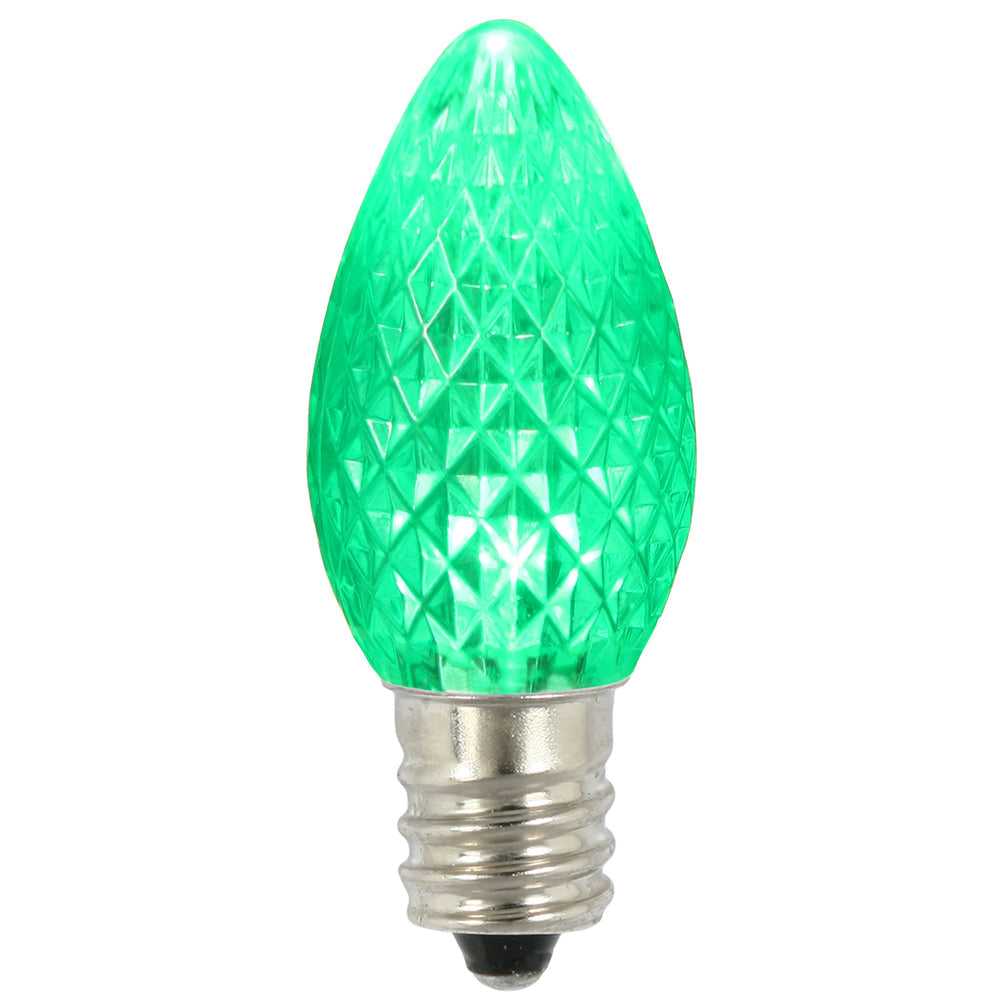 Vickerman C7 Led Green Faceted Replacement Bulb, Package Of 25