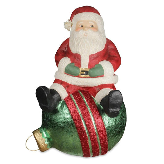 Bethany Lowe Retro Christmas Jolly Santa On Bauble Large