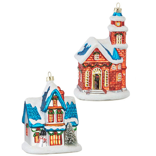 Raz Imports 2020 Home For The Holidays 6-Inch House Ornament, Assortment of 2