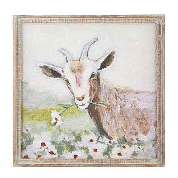 Raz Imports Boxwood 19.75" Goat Textured Paper Framed Wall Art