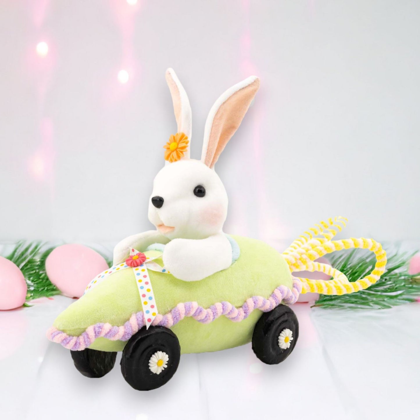 December Diamonds Eggstra Sweet Bunny In Green Carrot Car Figurine