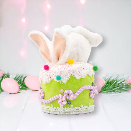 December Diamonds Eggstra Sweet Bunny Feet In Cake Figurine, Multicolor