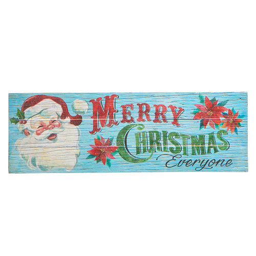 Raz 2023 Vintage Farmhouse 23.75" Merry Christmas Everyone Santa Wall Art