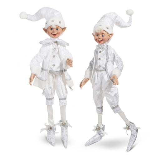 Raz Imports 2023 Winter Frost Posable Elf, Asst of 2