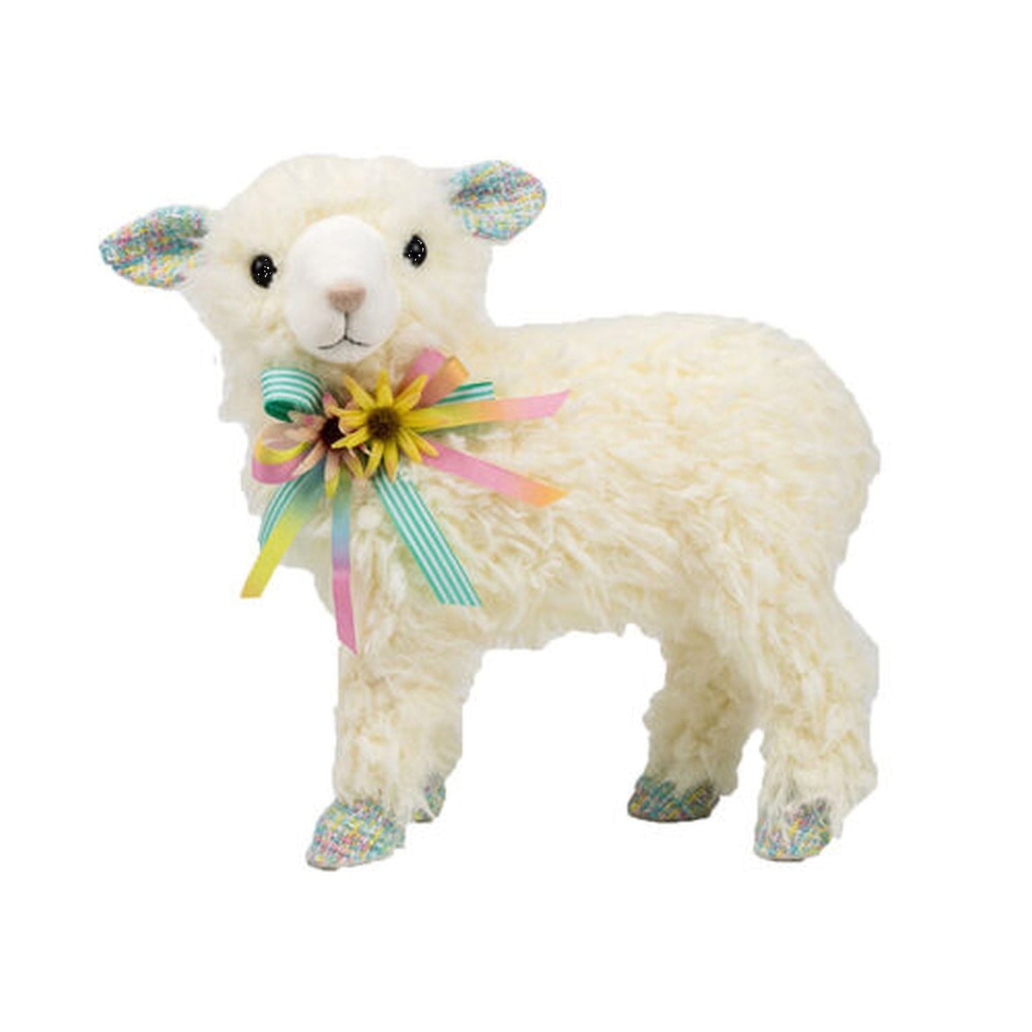 December Diamonds Cotton Candy Land Baby Lamb With Pastel Bow Figurine