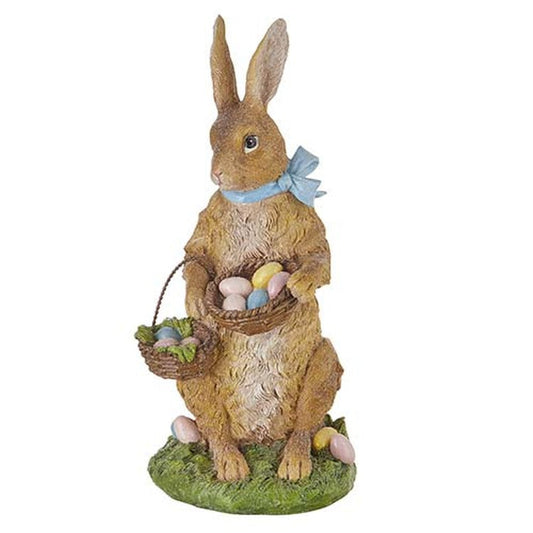 Raz Imports Storybook Spring 10.5" Vintage Rabbit With Basket Of Eggs