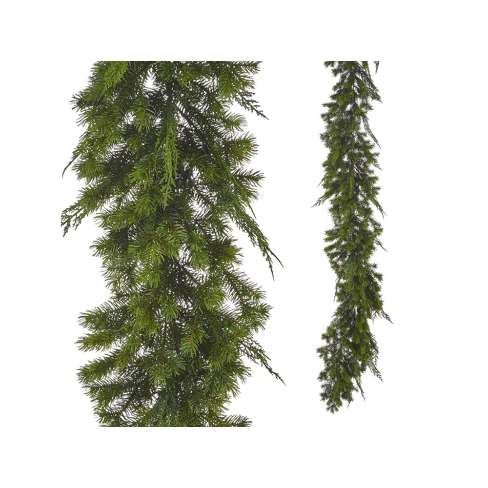 Raz Imports 2021 Greenery 9-Foot Green Mixed Cedar And Pine Garland