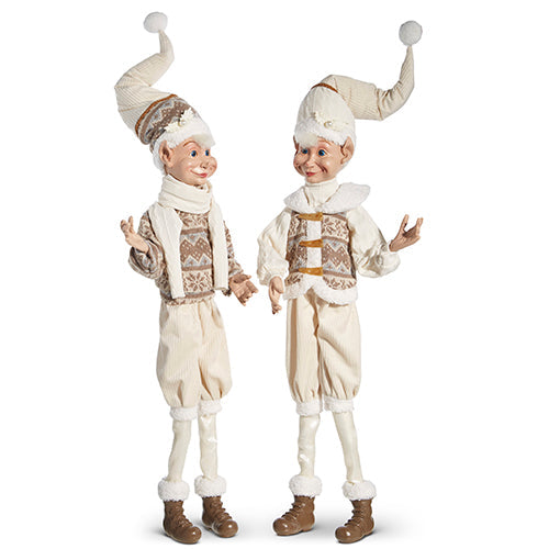 Raz Imports 2023 Natural Noel 30" Posable Elf, Asst of 2