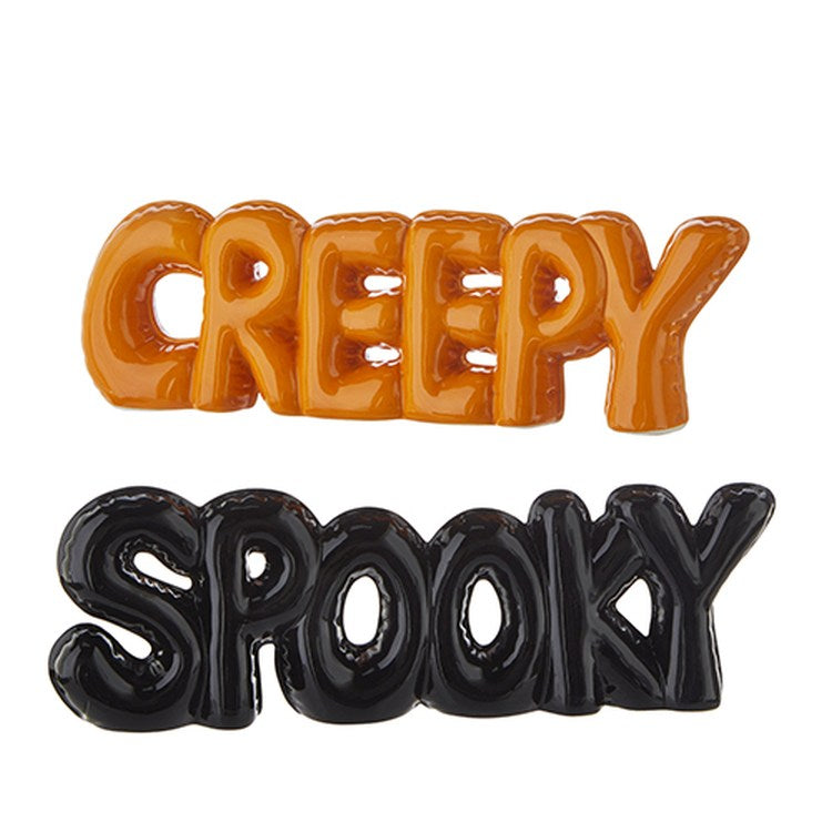 Raz Imports 2022 Carving Time 11.75" Halloween High Shine Word Art, Asst Of 2.