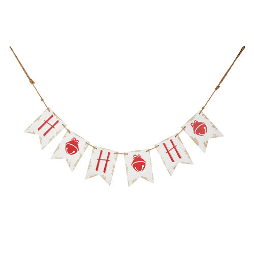 Raz Imports 2023 Vintage Farmhouse 4.5' Ho, Ho, Ho Pennant Garland