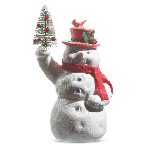 Raz Imports 2023 Vintage Farmhouse 10.5" Snowman With Tree