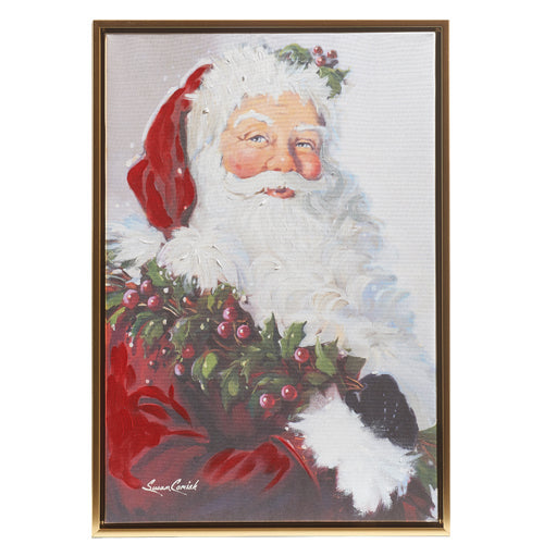 Raz Imports 2023 O Tannenbaum 19.5" Santa Textured Framed Wall Art