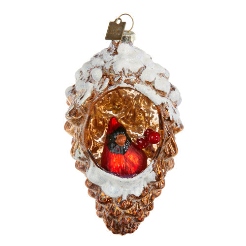 Raz Imports Eric Cortina 2023 5" Cardinal In Pinecone Ornament