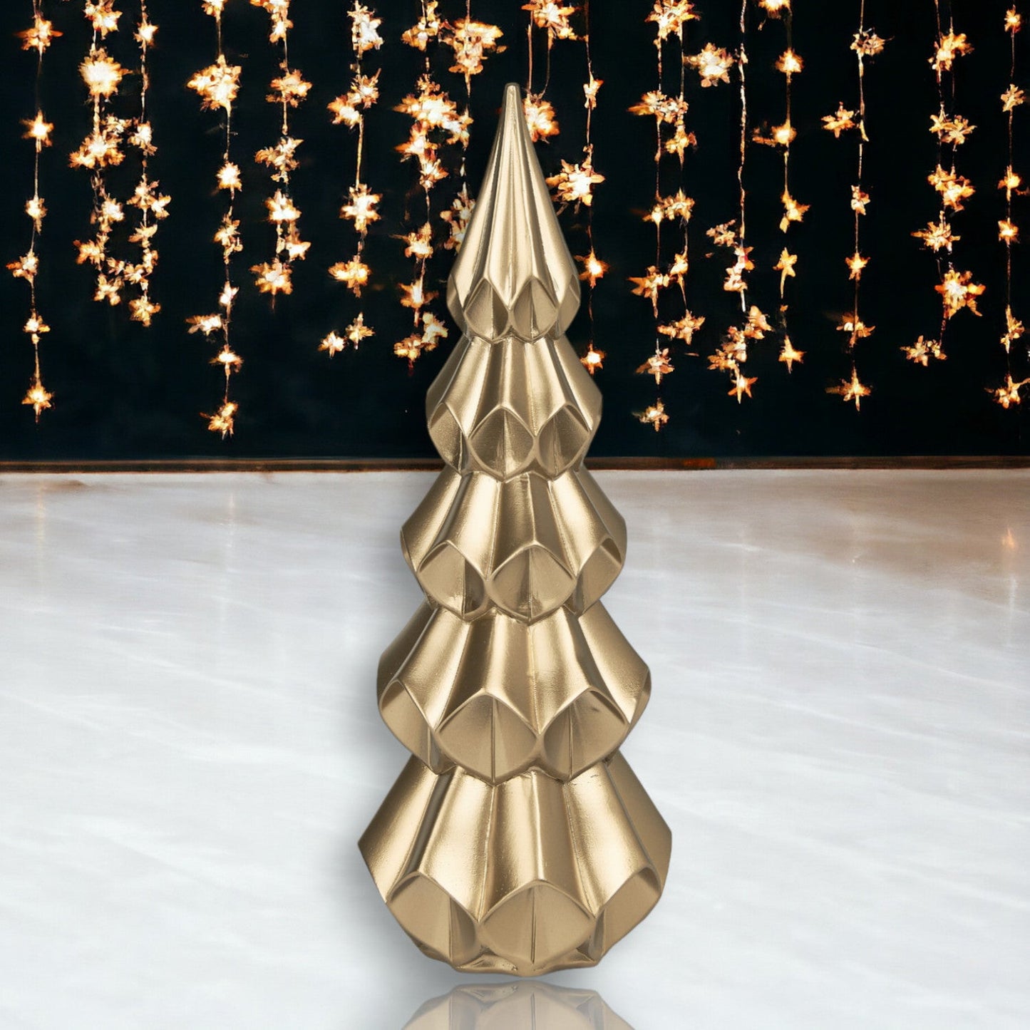 December Diamonds Deco Shine 13-Inch Gold Sculpted Tree