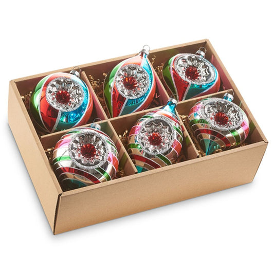 Raz Imports 2023 Vintage Farmhouse 3" Box of 6 Multicolor Vintage Ornaments